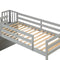 Loft Bed with Staircase, Storage, Slide, Twin size, Full-length Safety Guardrails, No Box Spring Needed, Grey (Old Sku:W504S00005) - Supfirm