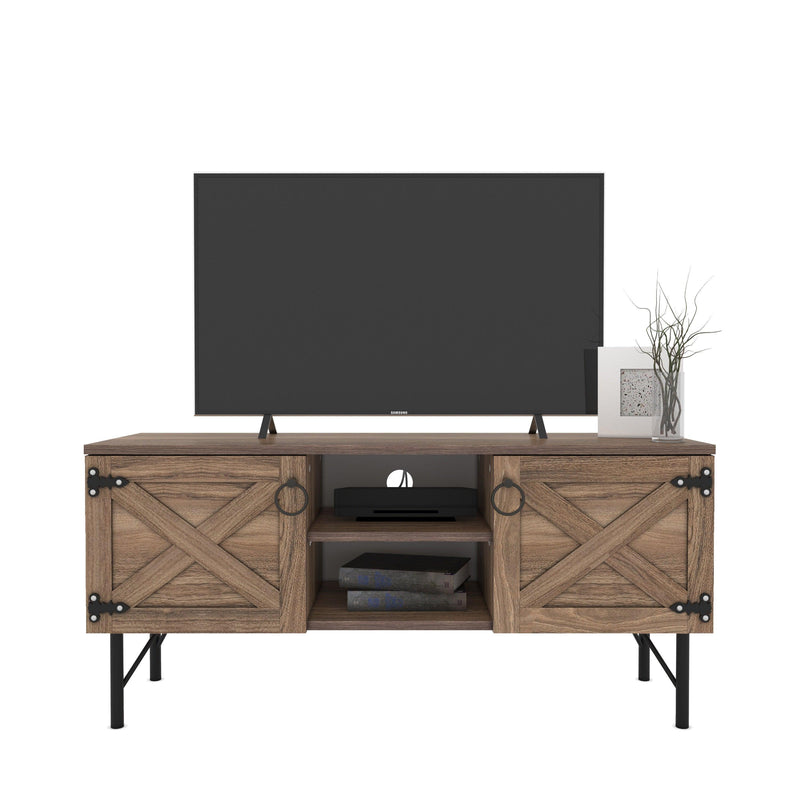 Loft Wood 2 Cupboards Vintage TV Stand - Supfirm