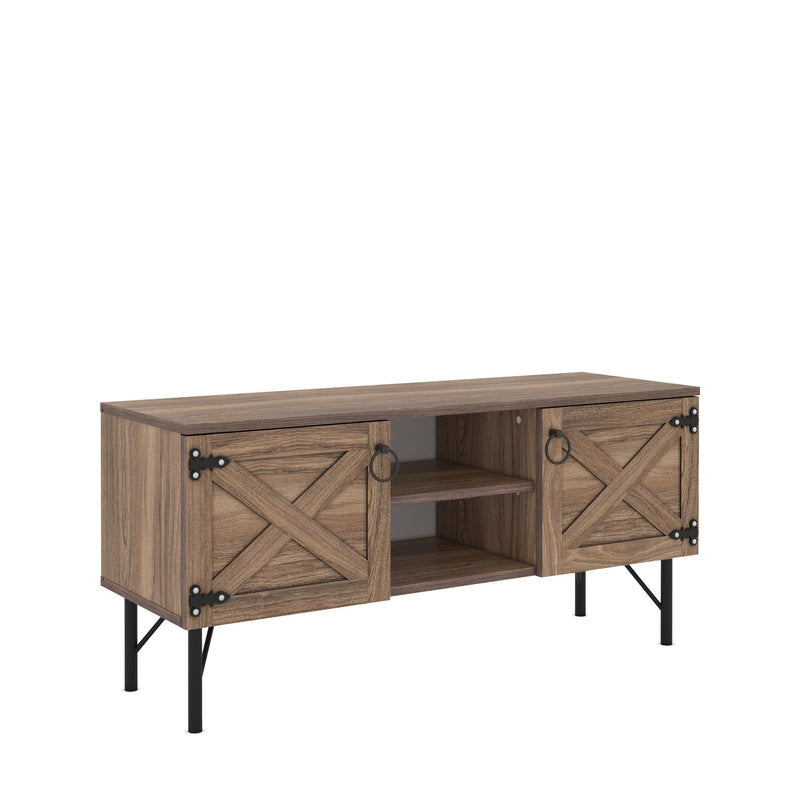 Loft Wood 2 Cupboards Vintage TV Stand - Supfirm