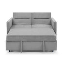 Loveseats Sofa Bed with Pull-out Bed, Adjsutable Back and Two Arm Pocket,Grey - Supfirm