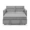 Loveseats Sofa Bed with Pull-out Bed, Adjsutable Back and Two Arm Pocket,Grey - Supfirm