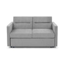 Loveseats Sofa Bed with Pull-out Bed, Adjsutable Back and Two Arm Pocket,Grey - Supfirm