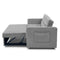 Loveseats Sofa Bed with Pull-out Bed, Adjsutable Back and Two Arm Pocket,Grey - Supfirm