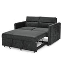 Loveseats Sofa Bed with Pull-out Bed,Adjsutable Back and Two Arm Pocket,Black (54.5"x33"x31.5") - Supfirm