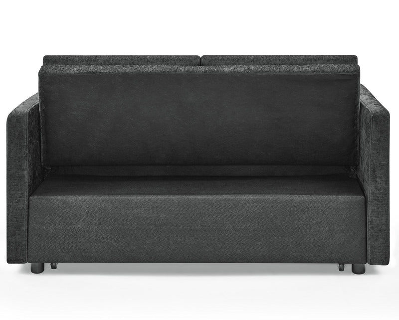 Loveseats Sofa Bed with Pull-out Bed,Adjsutable Back and Two Arm Pocket,Black (54.5"x33"x31.5") - Supfirm