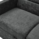 Loveseats Sofa Bed with Pull-out Bed,Adjsutable Back and Two Arm Pocket,Black (54.5"x33"x31.5") - Supfirm