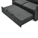 Loveseats Sofa Bed with Pull-out Bed,Adjsutable Back and Two Arm Pocket,Black (54.5"x33"x31.5") - Supfirm