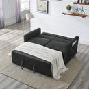 Loveseats Sofa Bed with Pull-out Bed,Adjsutable Back and Two Arm Pocket,Black (54.5"x33"x31.5") - Supfirm