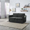 Loveseats Sofa Bed with Pull-out Bed,Adjsutable Back and Two Arm Pocket,Black (54.5"x33"x31.5") - Supfirm