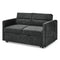 Loveseats Sofa Bed with Pull-out Bed,Adjsutable Back and Two Arm Pocket,Black (54.5"x33"x31.5") - Supfirm