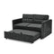 Loveseats Sofa Bed with Pull-out Bed,Adjsutable Back and Two Arm Pocket,Black (54.5"x33"x31.5") - Supfirm