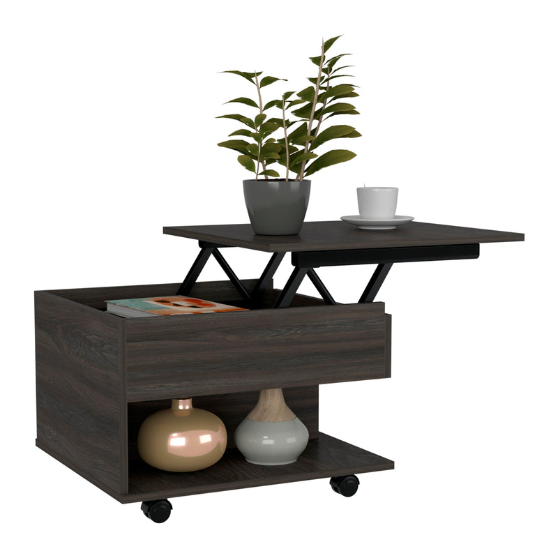 Luanda Lift Top Coffee Table, Casters, One Shelf -Espresso - Supfirm