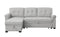 Lucca Light Gray Linen Reversible Sleeper Sectional Sofa with Storage Chaise - Supfirm