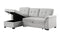 Lucca Light Gray Linen Reversible Sleeper Sectional Sofa with Storage Chaise - Supfirm