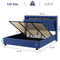 Luxury Gas Lift Storage Bed with RF LED Lights, Storage Headboard ,FULL Size ,Velvet Blue - Supfirm