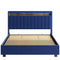 Luxury Gas Lift Storage Bed with RF LED Lights, Storage Headboard ,FULL Size ,Velvet Blue - Supfirm