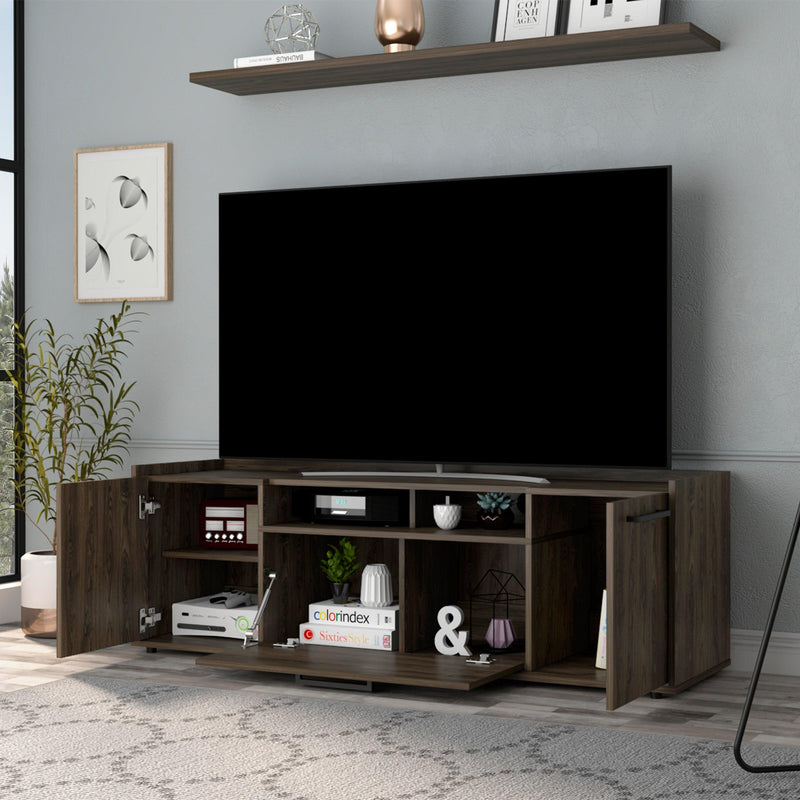 Lyon Tv Stand for TV´s up 55", One Cabinet, Double Door -Dark Walnut - Supfirm