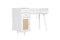 Makeup Vanity with Drawers, Mid-Century Dressing Table White Wood Desk with Rattan Door - Supfirm