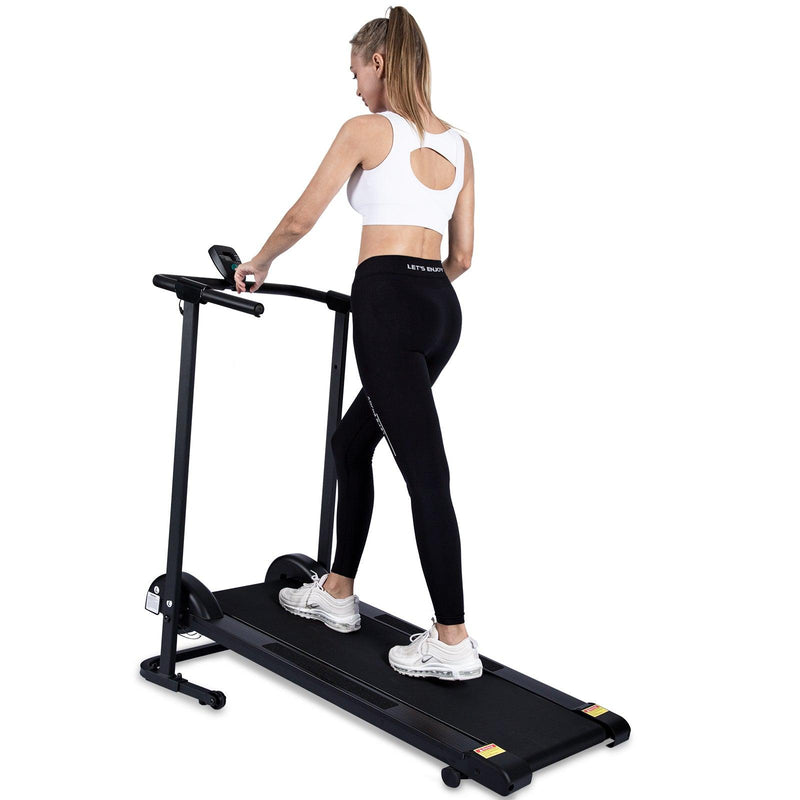 Manual Treadmill Non Electric Treadmill with 10° Incline Small Foldable Treadmill for Apartment Home Walking Running (Mode GHN213) - Supfirm