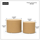 MDF side table/coffee table/end table/nesting table set of 2 with oak veneer for living room,office,bedroom - Supfirm