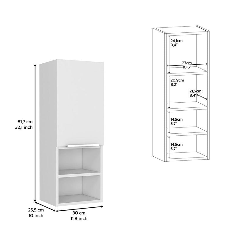 Supfirm Medicine Cabinet Hazelton, Open and Interior Shelves, White Finish - Supfirm