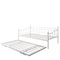 Metal Daybed with Twin size Trundle，Twin Size Sofa Bed Frame, （Black/White） - Supfirm