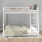 Metal Floor Bunk Bed, Twin over Full,White(OLD SKU:MF193244AAK) - Supfirm