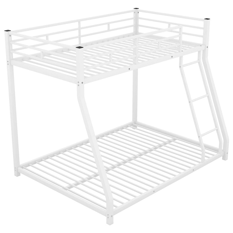 Metal Floor Bunk Bed, Twin over Full,White(OLD SKU:MF193244AAK) - Supfirm