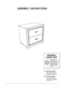 Metallic Gray Color Nightstand Bedroom 1pc Nightstand Solid wood Acrylic Hardware 2-Drawers bedside Table - Supfirm