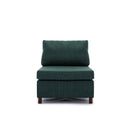 Middle Module Fabric Linen for Modular Sofa Sectional Sofa Couch Accent Armless Chair, Cushion Covers Non-Removable and Non-Washable,Green - Supfirm
