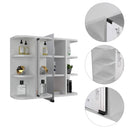 Supfirm Milan Medicine Cabinet, Six External Shelves Mirror, Three Internal Shelves -White - Supfirm