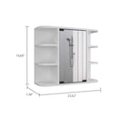 Supfirm Milan Medicine Cabinet, Six External Shelves Mirror, Three Internal Shelves -White - Supfirm