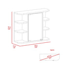 Supfirm Milan Medicine Cabinet, Six External Shelves Mirror, Three Internal Shelves -White - Supfirm