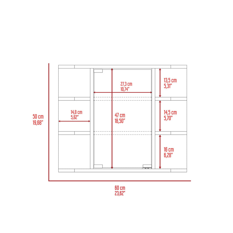 Supfirm Milan Medicine Cabinet, Six External Shelves Mirror, Three Internal Shelves -White - Supfirm