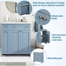 Modern 30-Inch Bathroom Vanity Cabinet with Easy-to-Clean Resin Integrated Sink in Blue - Supfirm