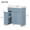 Modern 30-Inch Bathroom Vanity Cabinet with Easy-to-Clean Resin Integrated Sink in Blue - Supfirm