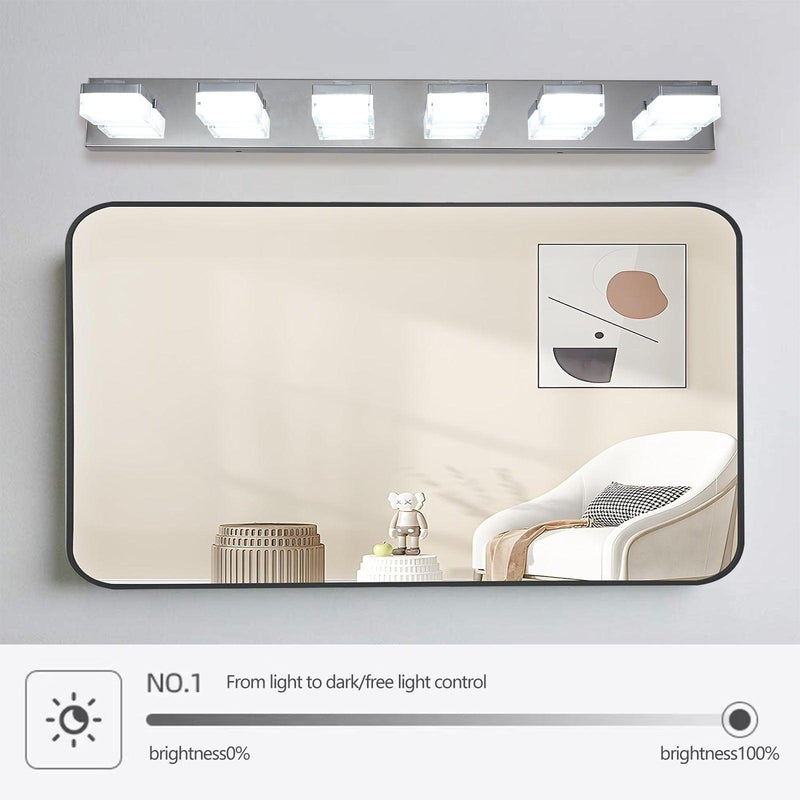 Modern 6-Light Chrome LED Vanity Mirror Light Fixture For Bathrooms And Makeup Tables - Supfirm