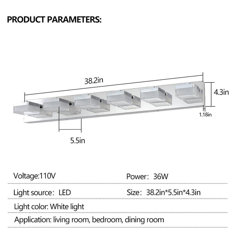 Modern 6-Light Chrome LED Vanity Mirror Light Fixture For Bathrooms And Makeup Tables - Supfirm