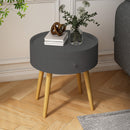 Modern Coffee Table with Drawer, Bedside Table, Sofa Side Table, Oak Table Legs, Suitable for Living Room and Bedroom,Gray - Supfirm