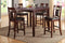 Modern Contemporary 5pc Counter Height Dining Set Cherry / Brown Finish Unique Eyelet Back 4x Chairs - Supfirm