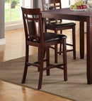 Modern Contemporary 5pc Counter Height Dining Set Cherry / Brown Finish Unique Eyelet Back 4x Chairs - Supfirm