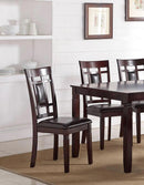 Modern Contemporary 7pc Dining Set Espresso Finish Unique Eyelet Back 6x Side Chairs Cushion Seats Dining Room Furniture - Supfirm