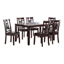 Modern Contemporary 7pc Dining Set Espresso Finish Unique Eyelet Back 6x Side Chairs Cushion Seats Dining Room Furniture - Supfirm