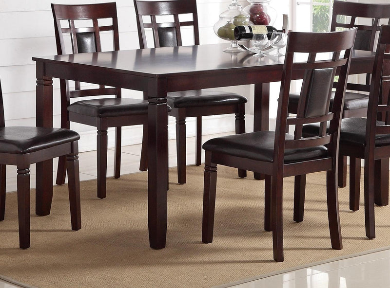 Modern Contemporary 7pc Dining Set Espresso Finish Unique Eyelet Back 6x Side Chairs Cushion Seats Dining Room Furniture - Supfirm