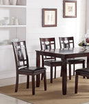 Modern Contemporary 7pc Dining Set Espresso Finish Unique Eyelet Back 6x Side Chairs Cushion Seats Dining Room Furniture - Supfirm