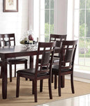 Modern Contemporary 7pc Dining Set Espresso Finish Unique Eyelet Back 6x Side Chairs Cushion Seats Dining Room Furniture - Supfirm