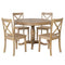 Modern Dining Table Set for 4,Round Table and 4 Kitchen Room Chairs,5 Piece Kitchen Table Set for Dining Room,Dinette,Breakfast Nook,Natural Wood Wash - Supfirm