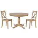 Modern Dining Table Set for 4,Round Table and 4 Kitchen Room Chairs,5 Piece Kitchen Table Set for Dining Room,Dinette,Breakfast Nook,Natural Wood Wash - Supfirm