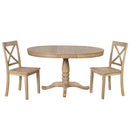 Modern Dining Table Set for 4,Round Table and 4 Kitchen Room Chairs,5 Piece Kitchen Table Set for Dining Room,Dinette,Breakfast Nook,Natural Wood Wash - Supfirm