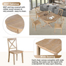 Modern Dining Table Set for 4,Round Table and 4 Kitchen Room Chairs,5 Piece Kitchen Table Set for Dining Room,Dinette,Breakfast Nook,Natural Wood Wash - Supfirm